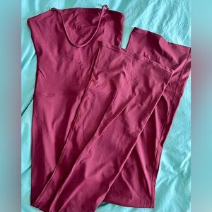 Burgundy Sleeveless Jumpsuit